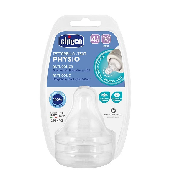 Chicco Physio +4M Fast Flow Nipple 2 Pieces